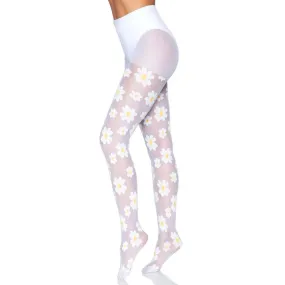 Daisy Nylon Sheer Tights White O.S.