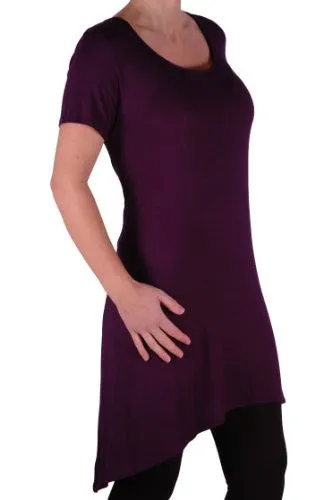 Draped Scoop Neck Short Sleeve Tops