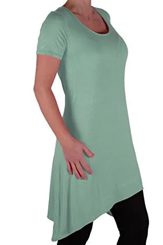 Draped Scoop Neck Short Sleeve Tops