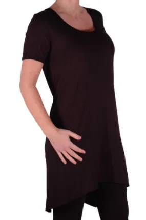 Draped Scoop Neck Short Sleeve Tops
