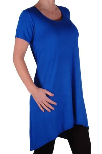 Draped Scoop Neck Short Sleeve Tops