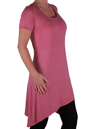 Draped Scoop Neck Short Sleeve Tops
