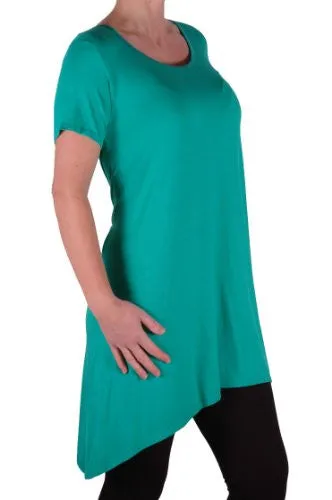 Draped Scoop Neck Short Sleeve Tops