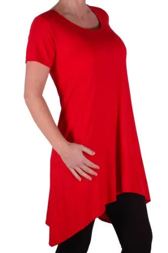 Draped Scoop Neck Short Sleeve Tops