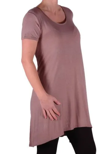 Draped Scoop Neck Short Sleeve Tops