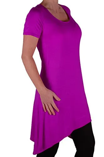 Draped Scoop Neck Short Sleeve Tops