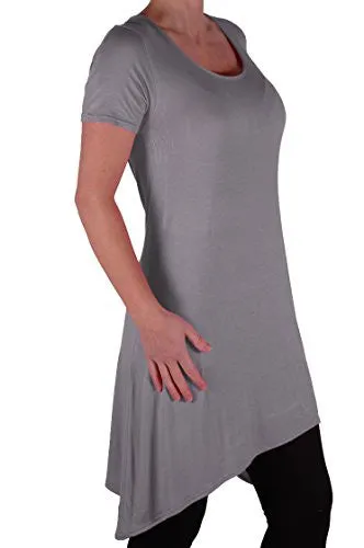 Draped Scoop Neck Short Sleeve Tops