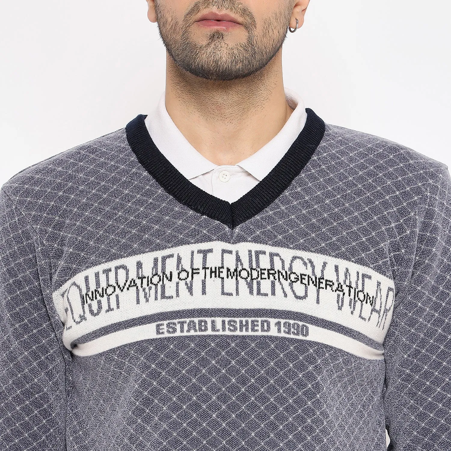 Duke Stardust Men Full Sleeve V Neck Pullover (SDS2139)
