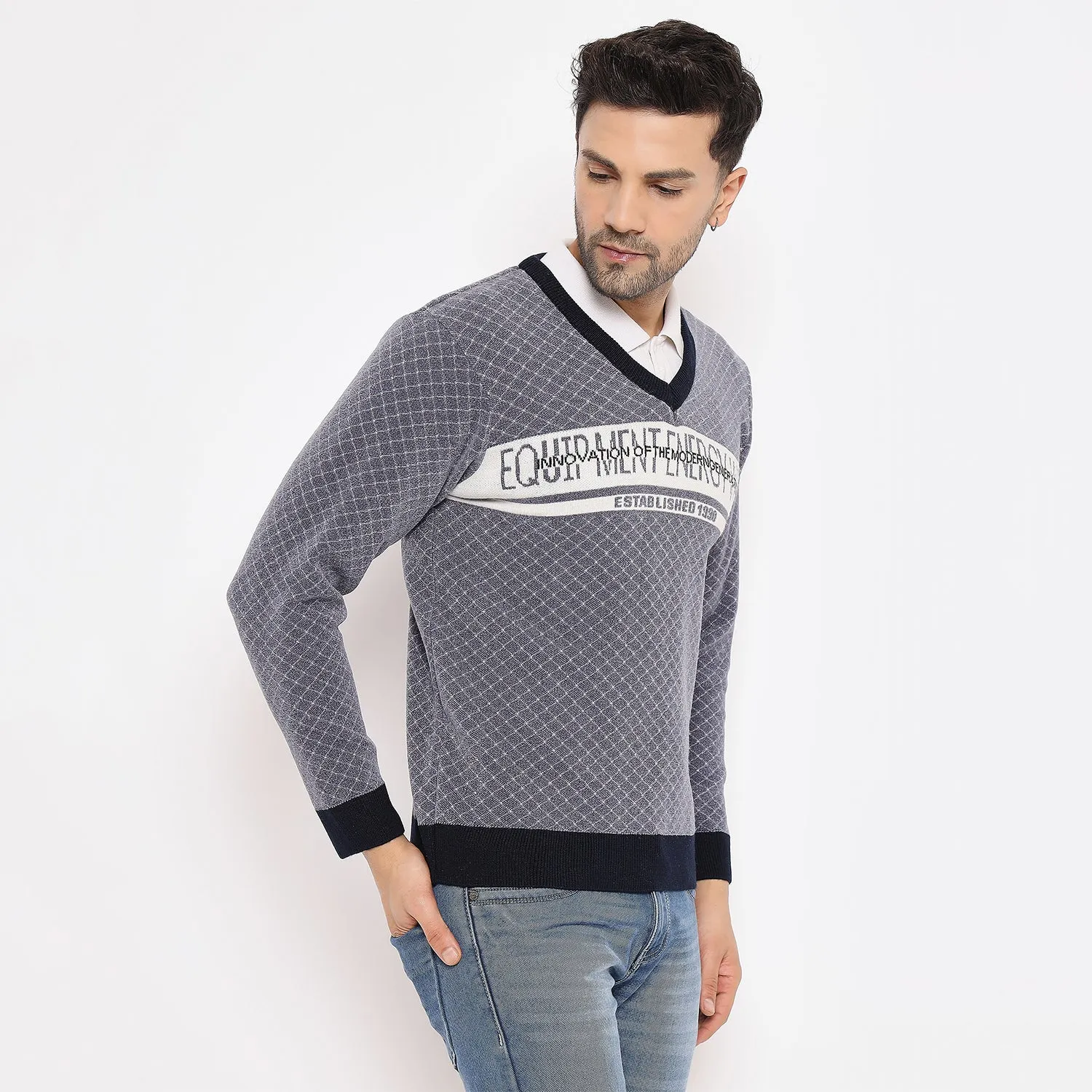 Duke Stardust Men Full Sleeve V Neck Pullover (SDS2139)