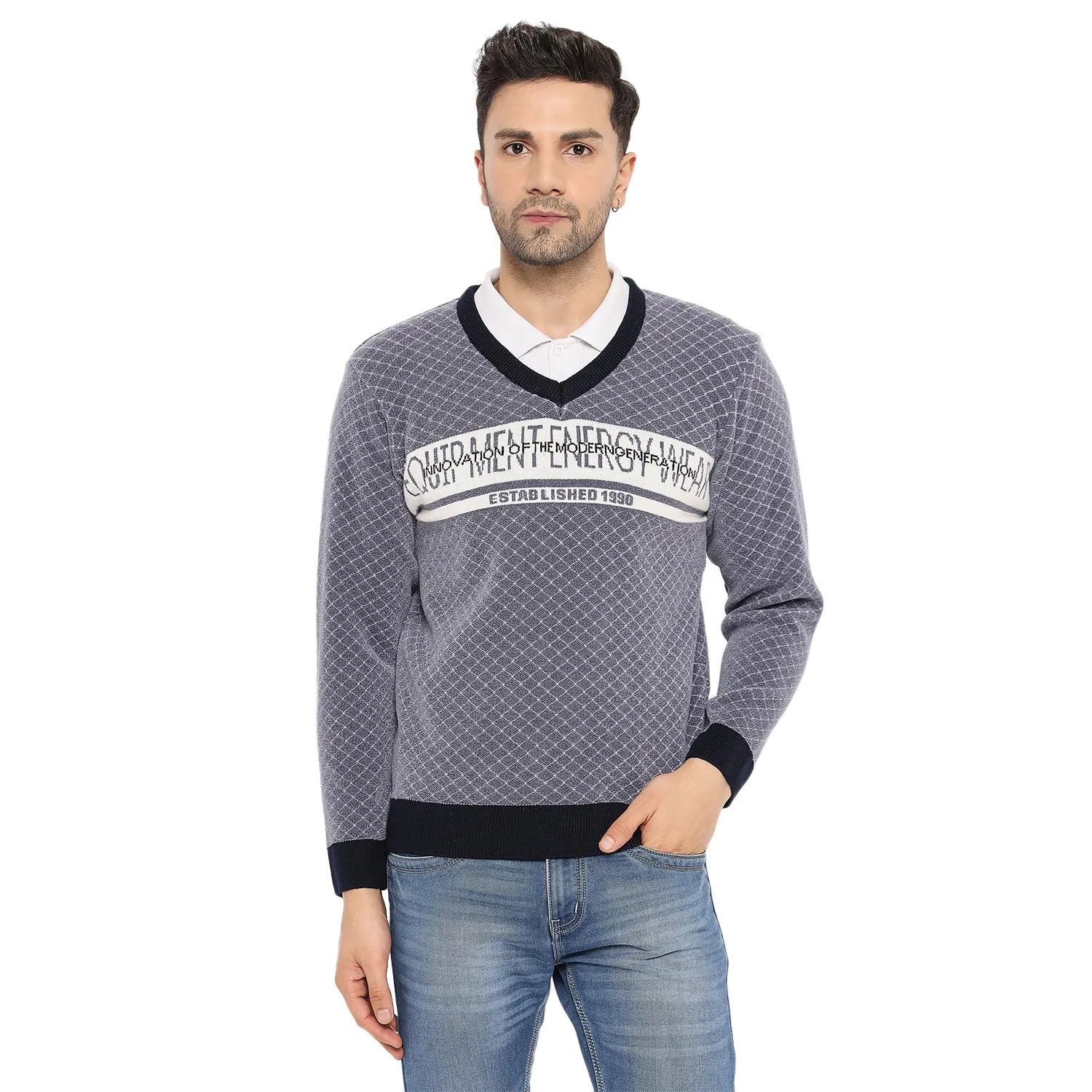 Duke Stardust Men Full Sleeve V Neck Pullover (SDS2139)