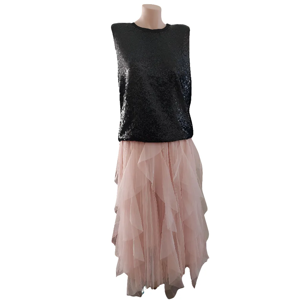 Dusky pink tulle skirt, OSFM