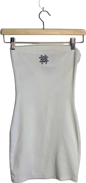 EGO White Ribbed Bodycon Dress UK 6