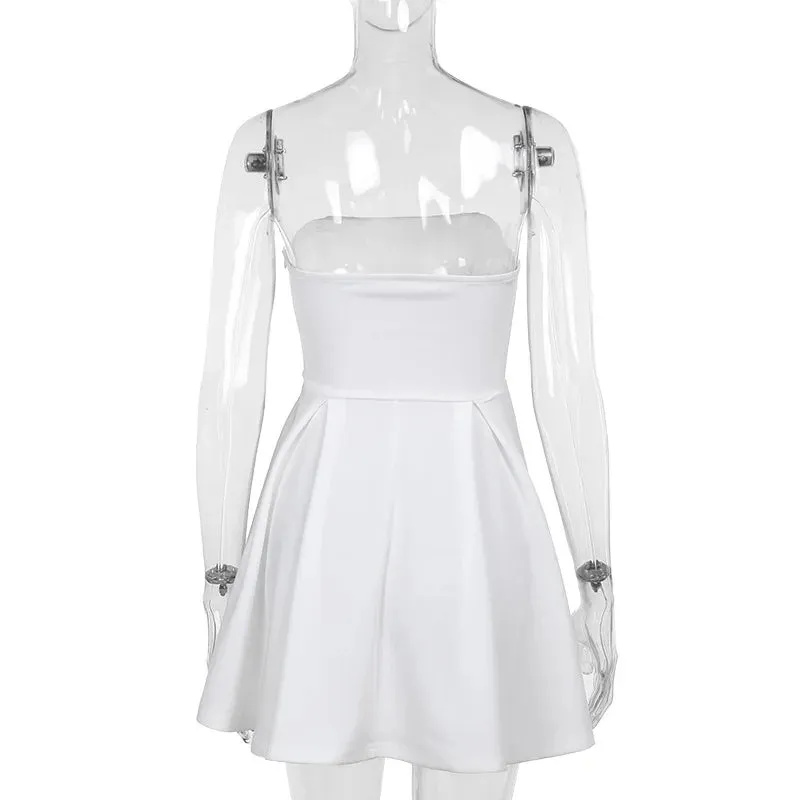 Elegant Strapless Corset A Line Solid Mini Dress