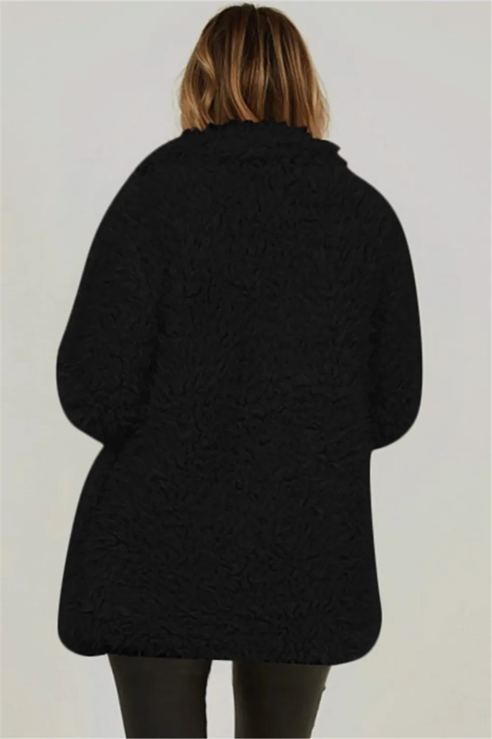 elveswallet Open Front Turtleneck Velour Coat