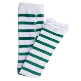 Emerald Stripe Footless Ruffle Tights