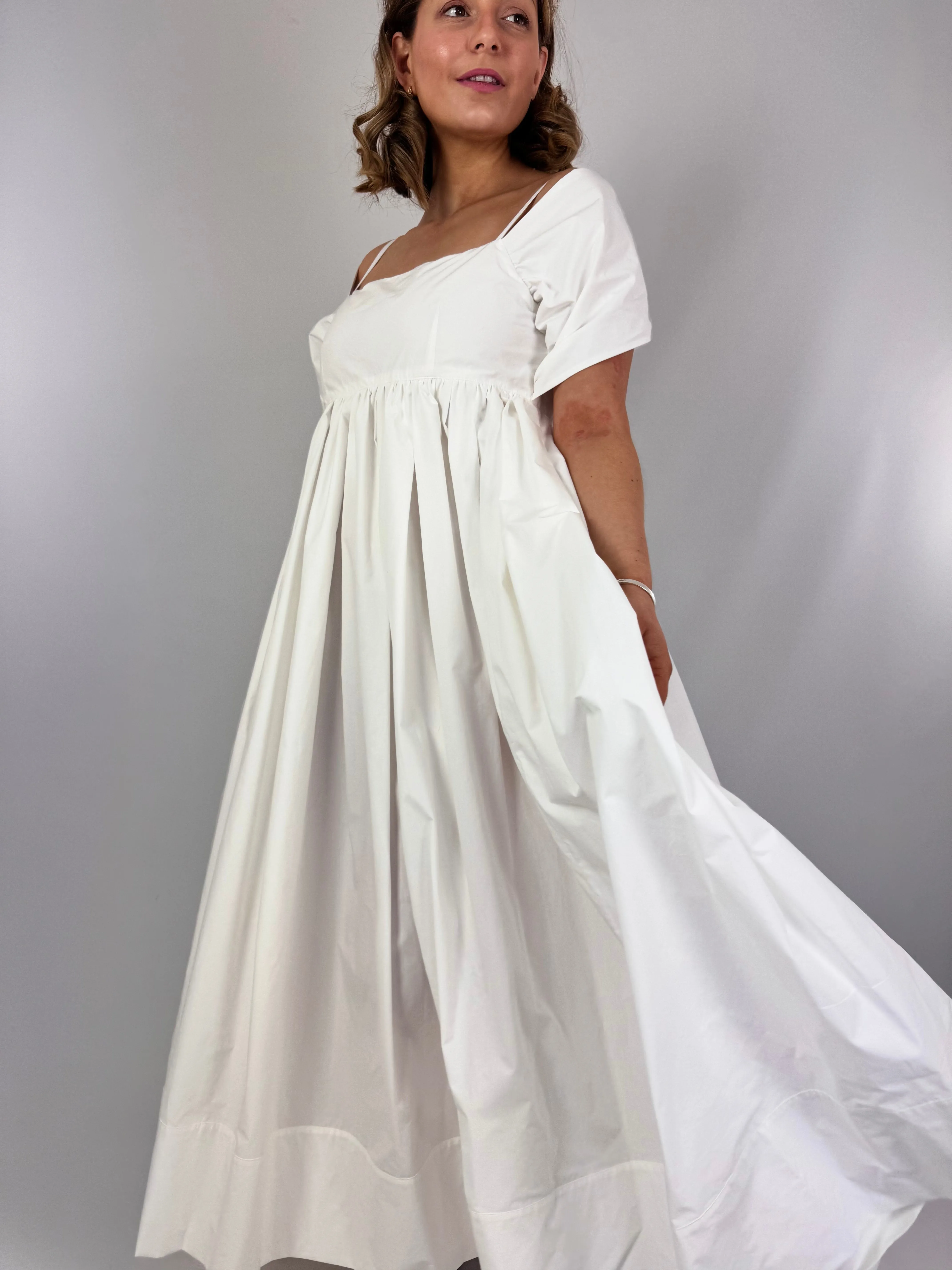 Emin & Paul Tie Front Dress White