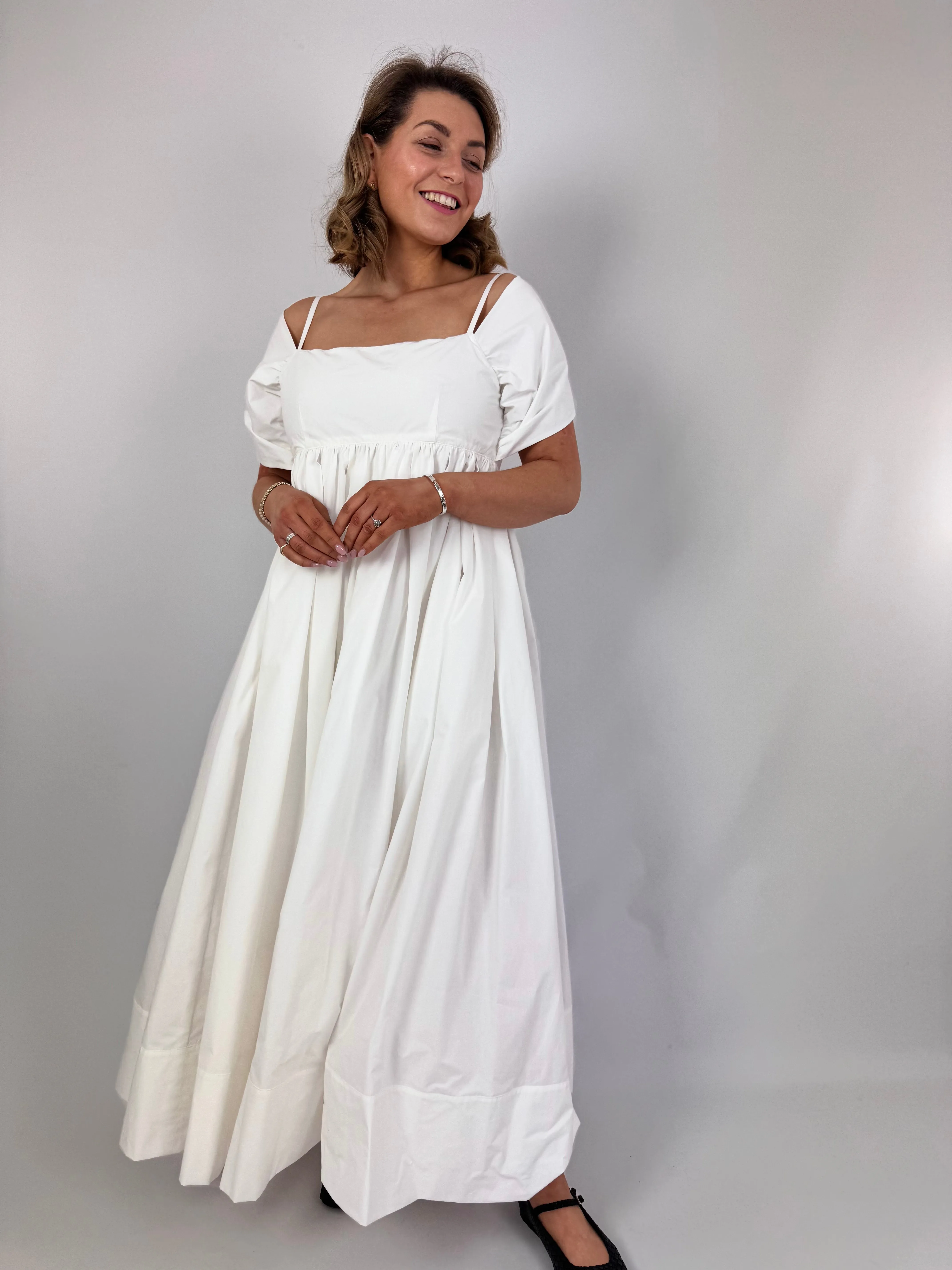 Emin & Paul Tie Front Dress White