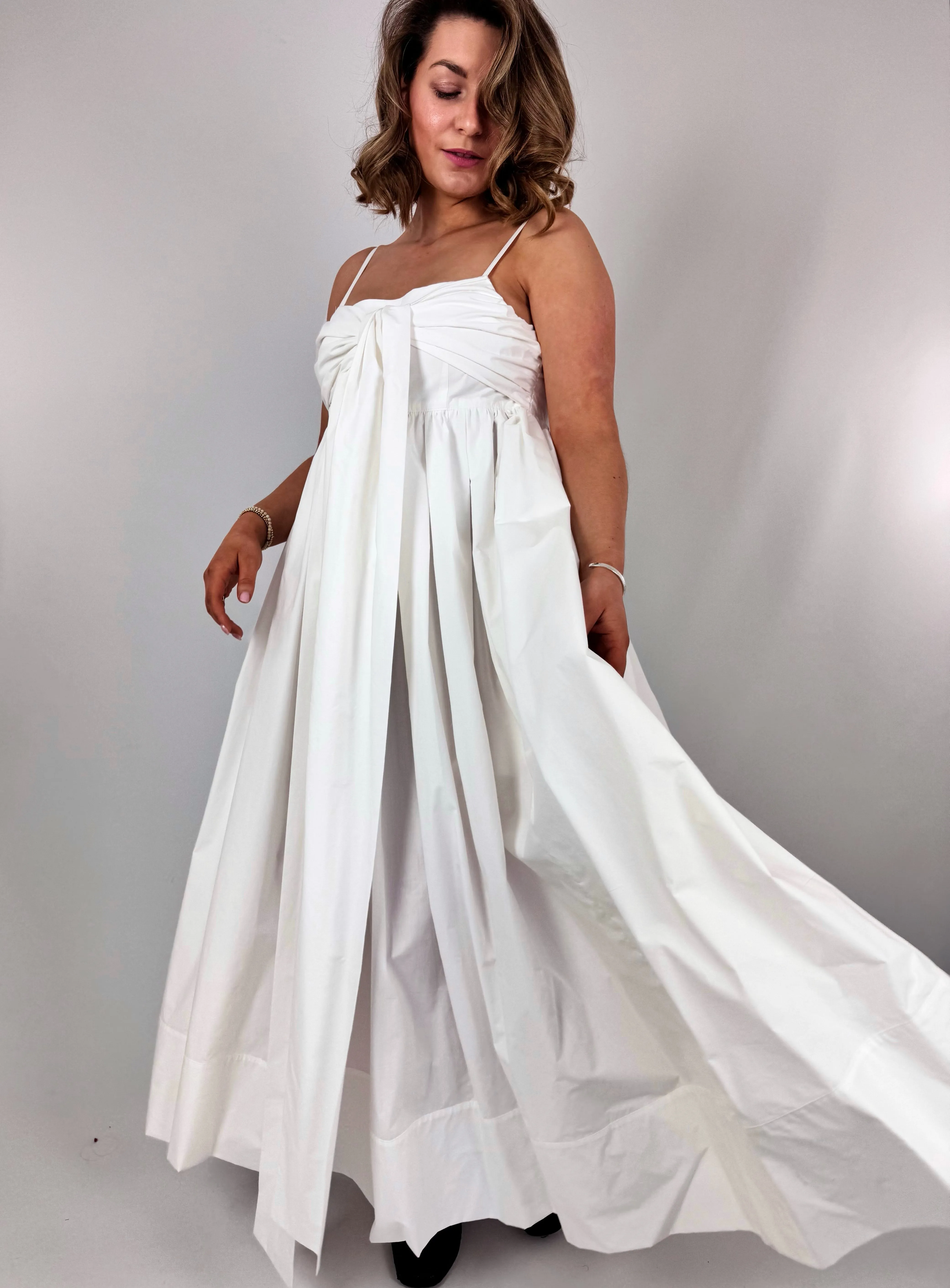 Emin & Paul Tie Front Dress White