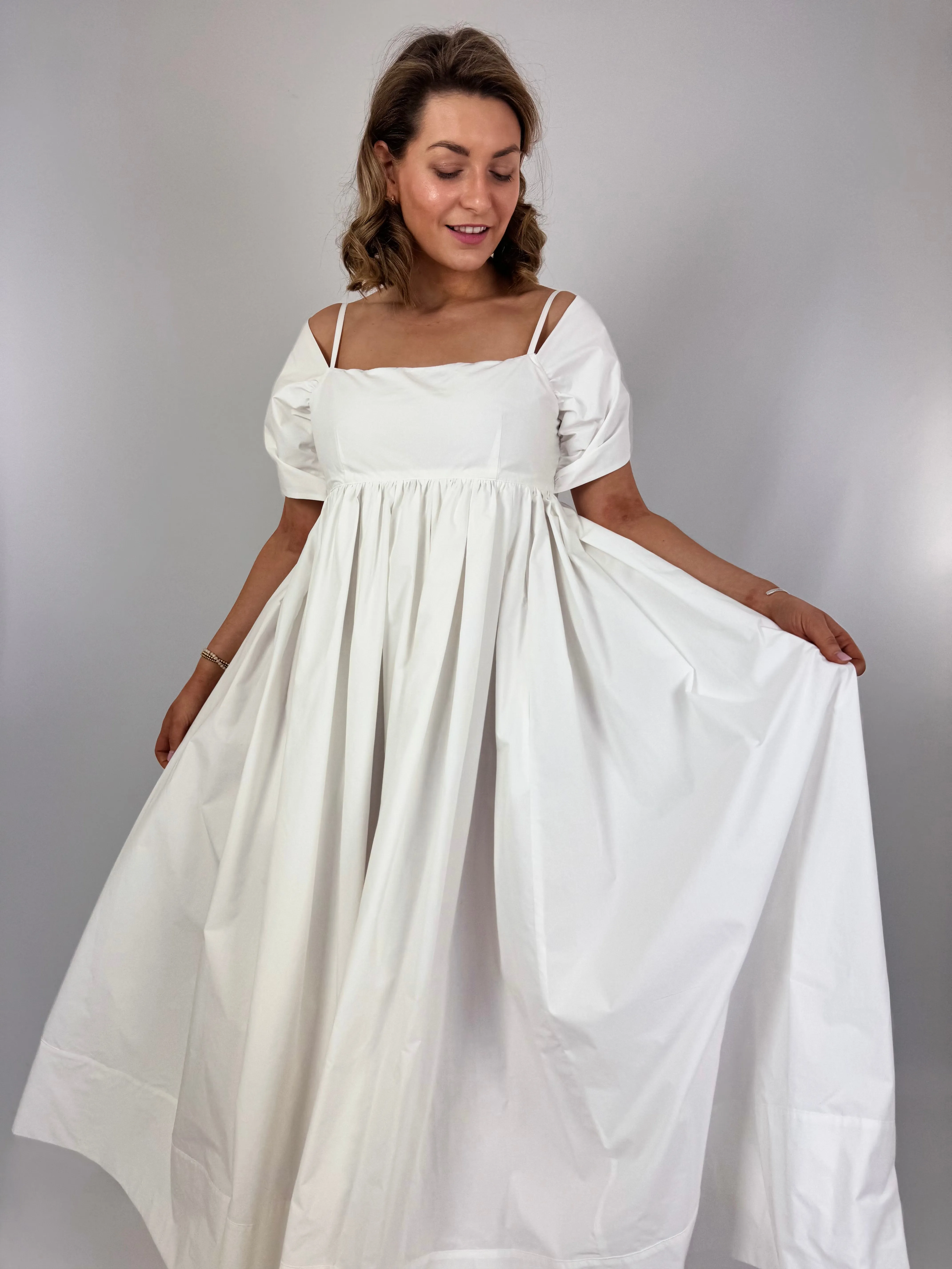 Emin & Paul Tie Front Dress White