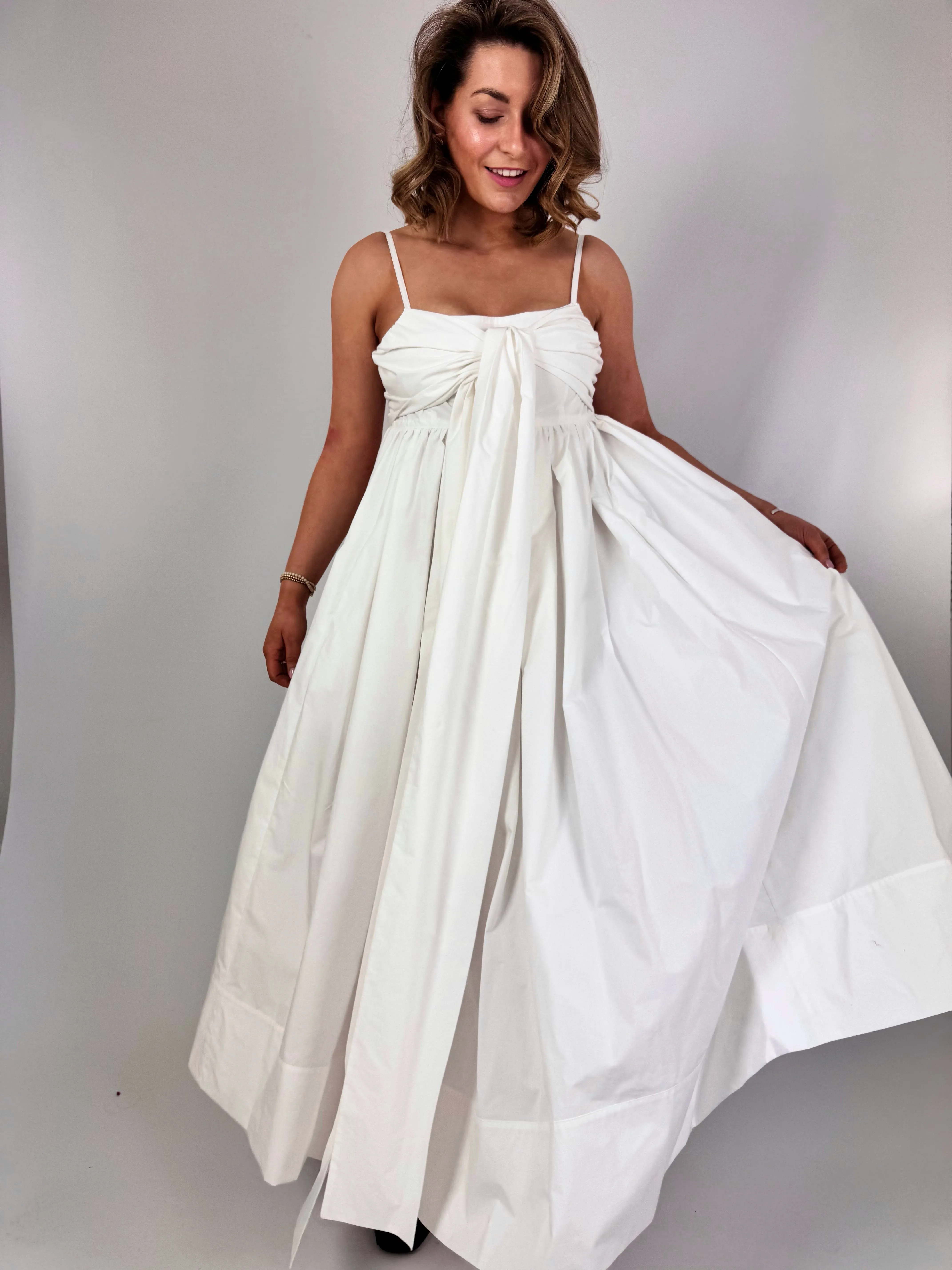 Emin & Paul Tie Front Dress White
