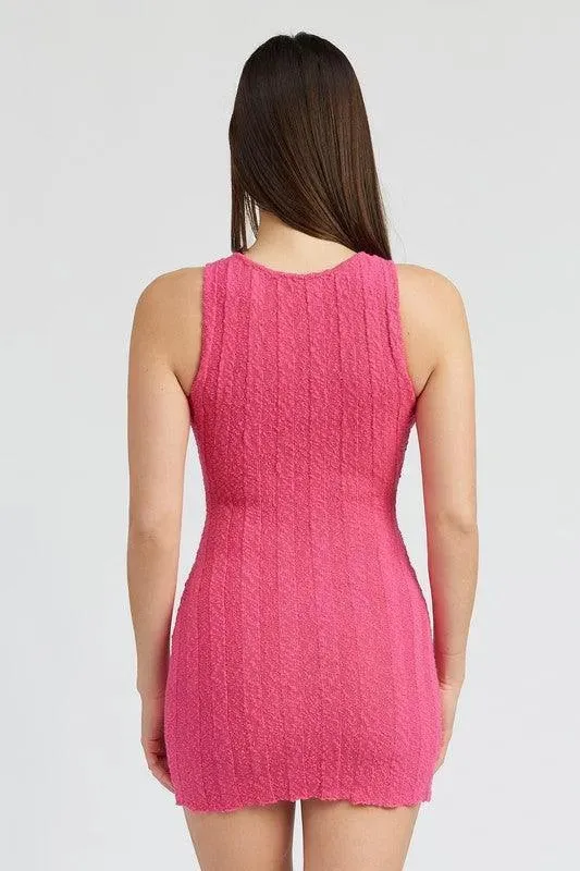 Emory Park Round Neck Fitted Mini Dress