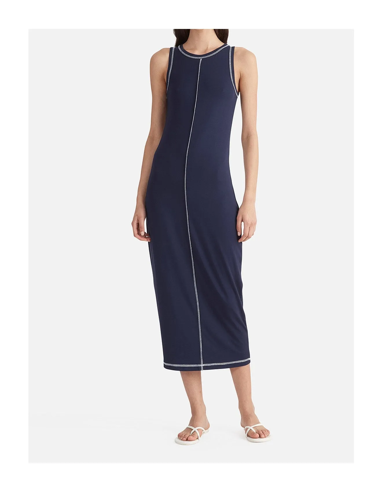Ena Pelly Winona Bodycon Dress- Navy Baby/White