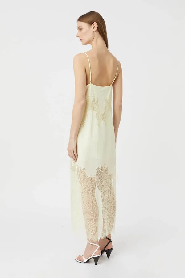 FILIGREE LACE MAXI DRESS - LEMON