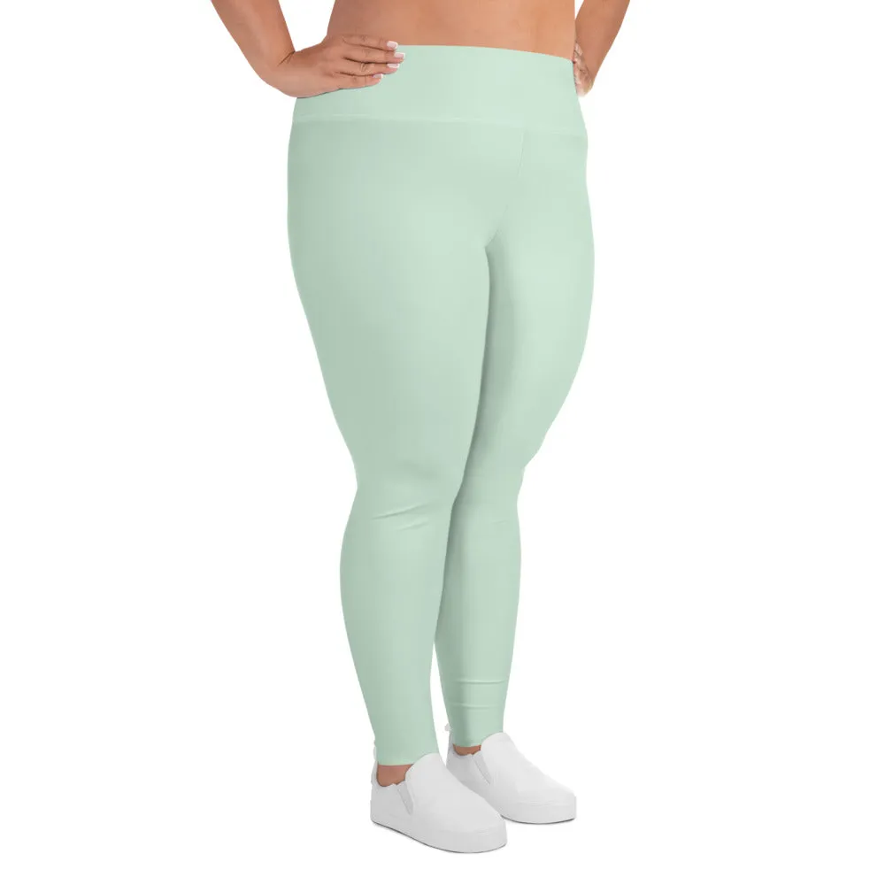 Flattering Fit: Plus Size Solid Color Workout Leggings - Surf Crest