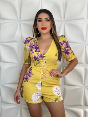 Flower Print Romper