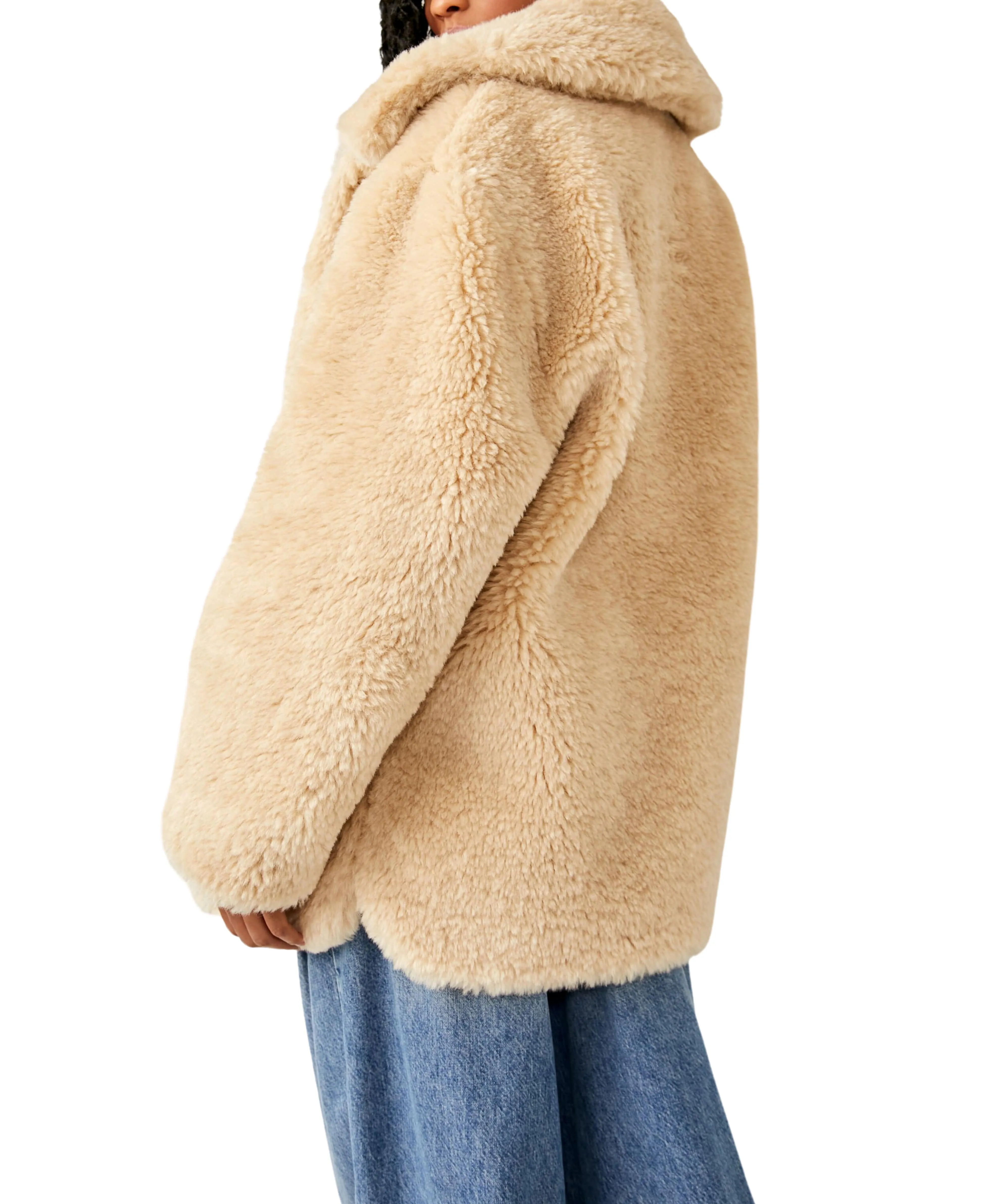Free People Pretty Perfect Fur Peacoat in Tea