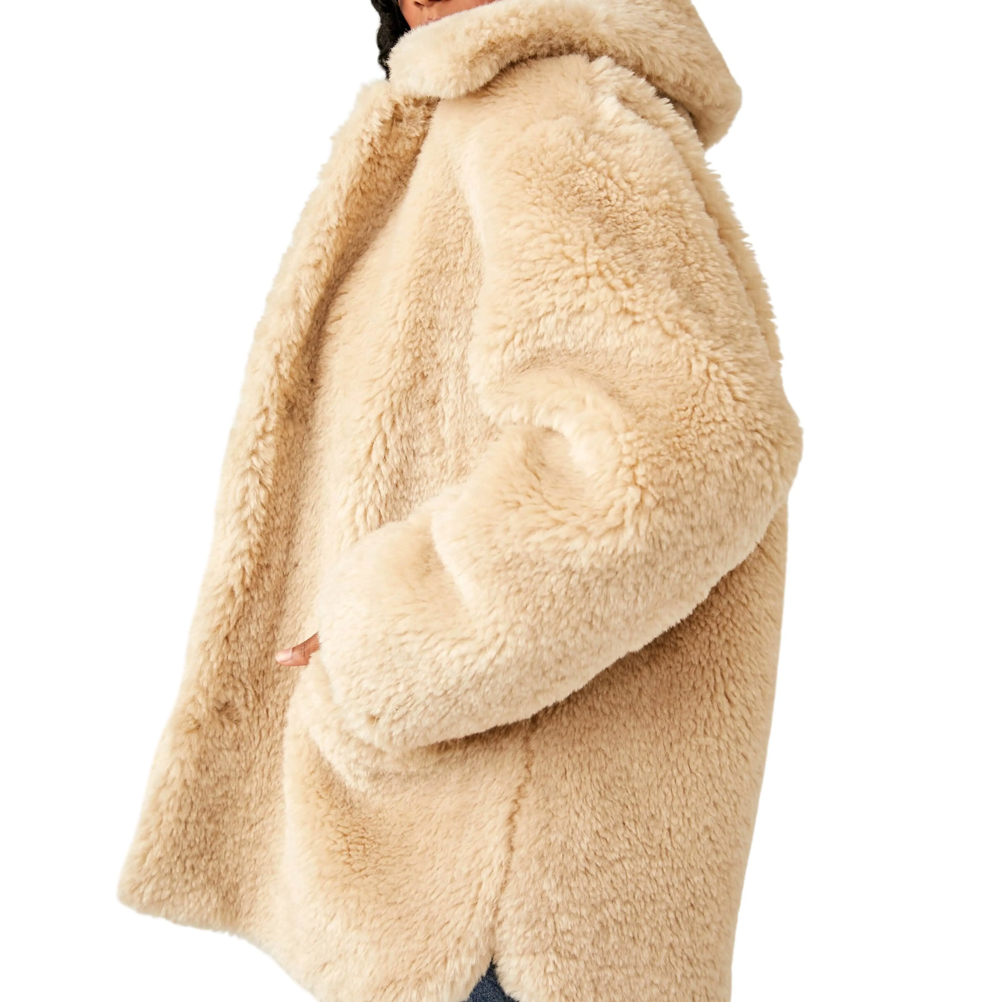Free People Pretty Perfect Fur Peacoat in Tea