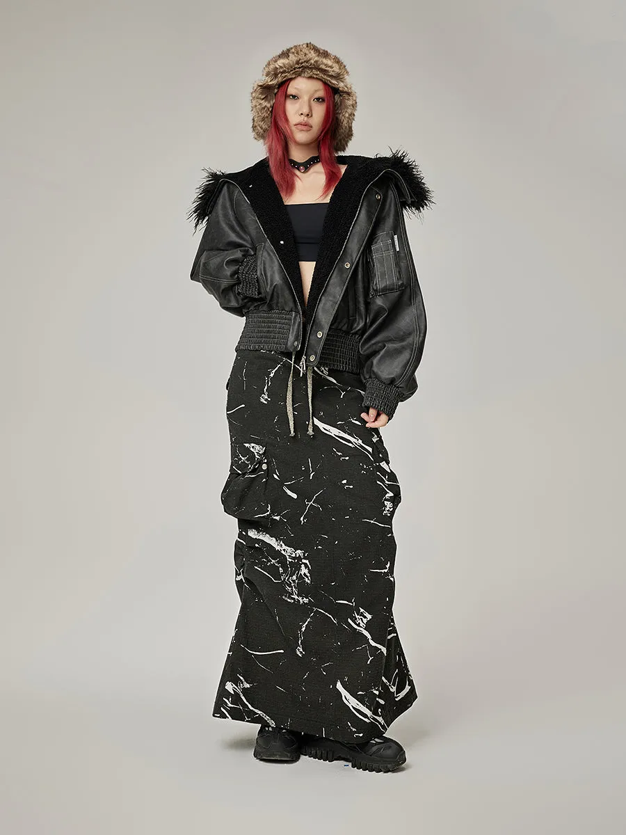 Gather Casual Side-Pocket Long-Skirt