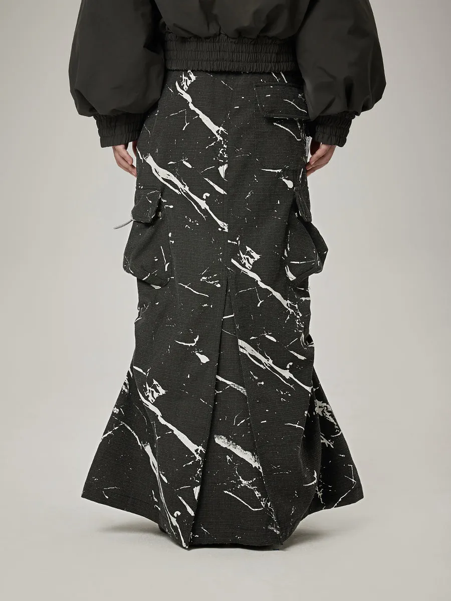 Gather Casual Side-Pocket Long-Skirt