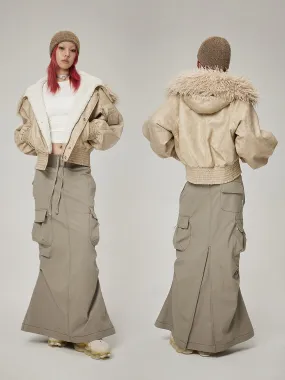 Gather Casual Side-Pocket Long-Skirt
