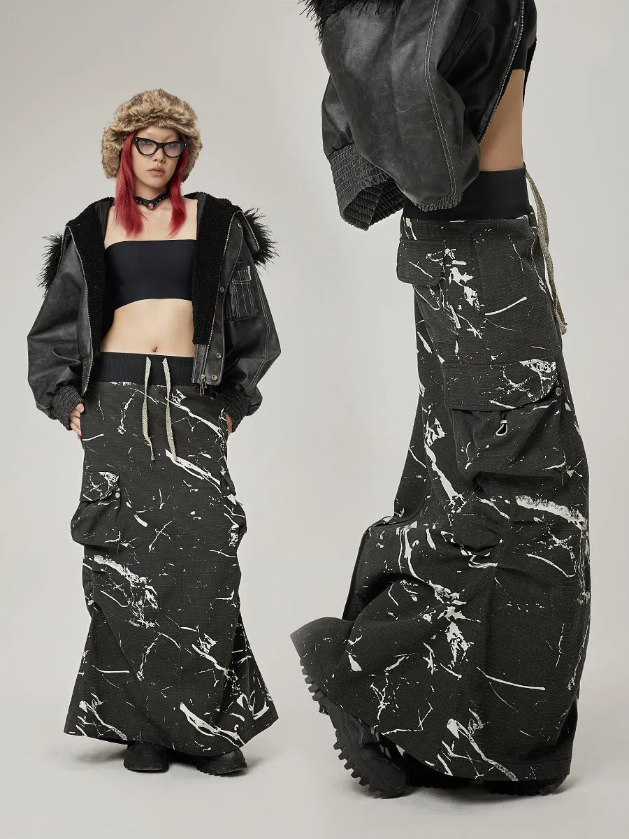 Gather Casual Side-Pocket Long-Skirt