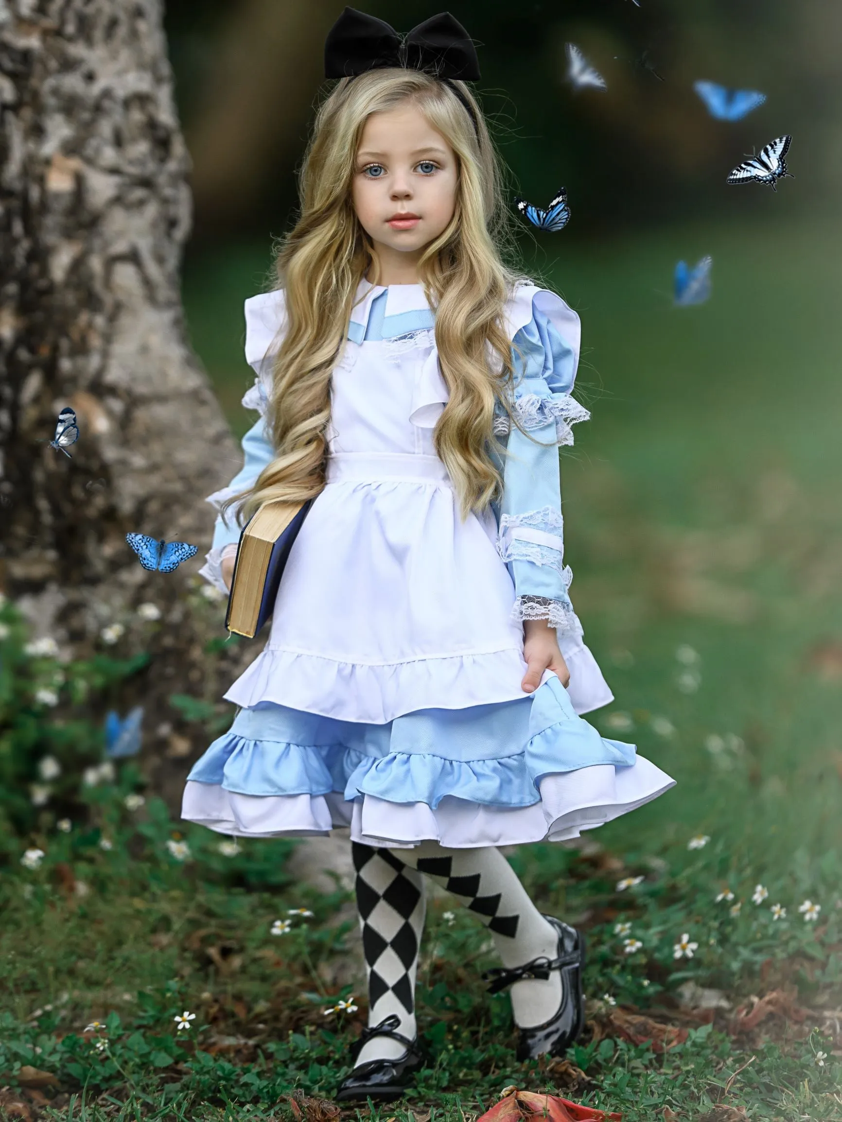 Girls Ruffled Alice In Wonderland Inspired Costume