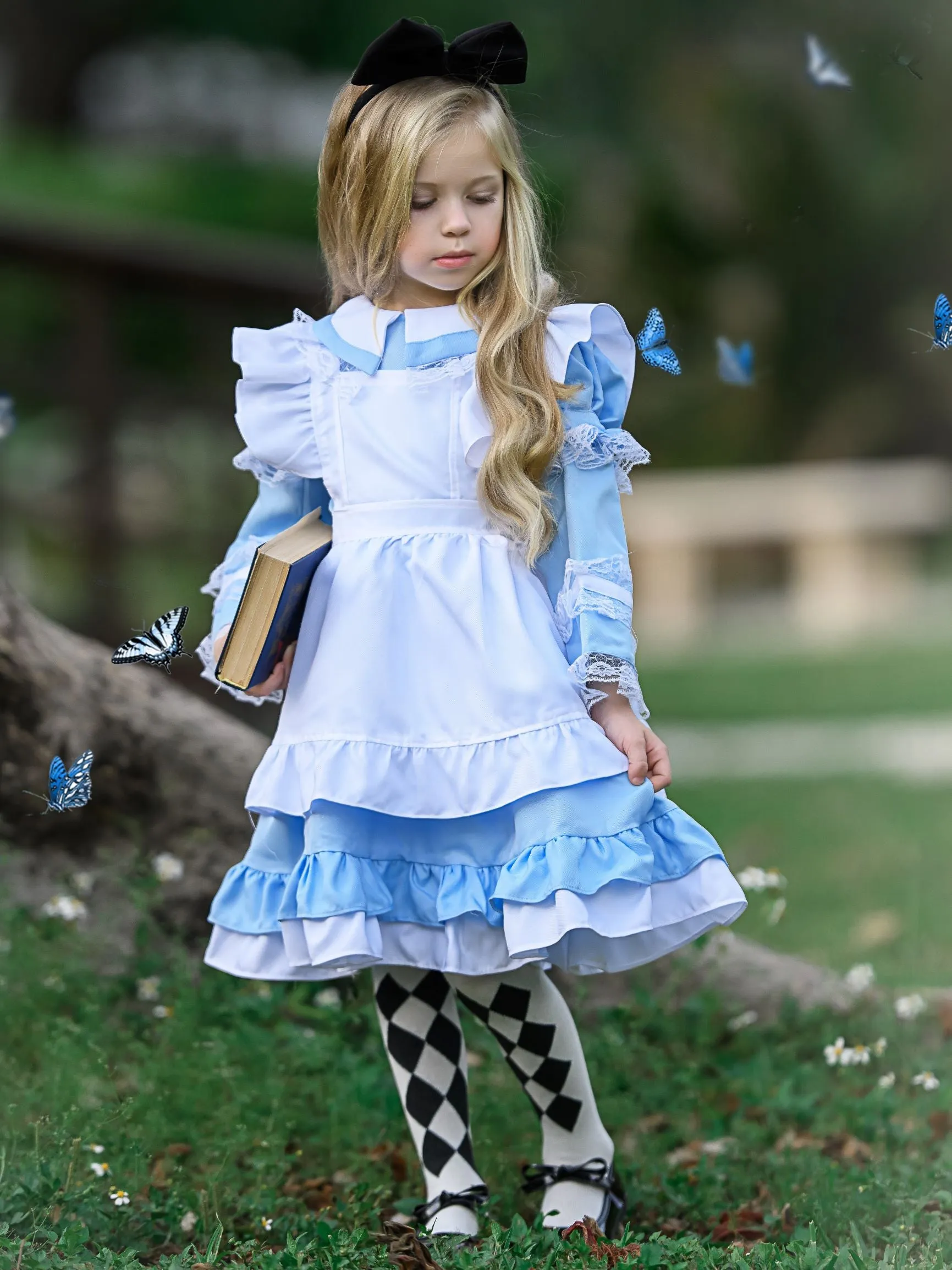 Girls Ruffled Alice In Wonderland Inspired Costume