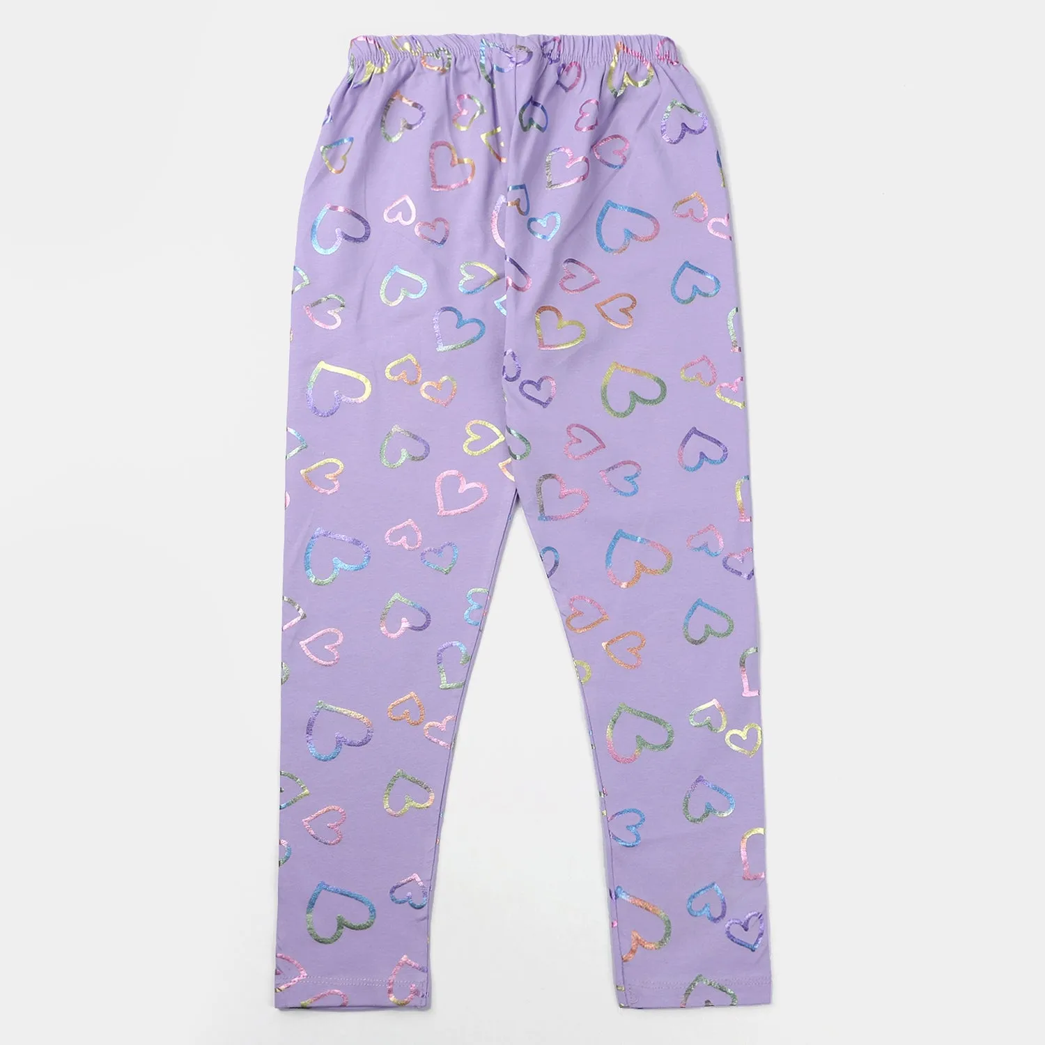 Girls Tights Printed Multi Hearts 2-Purple