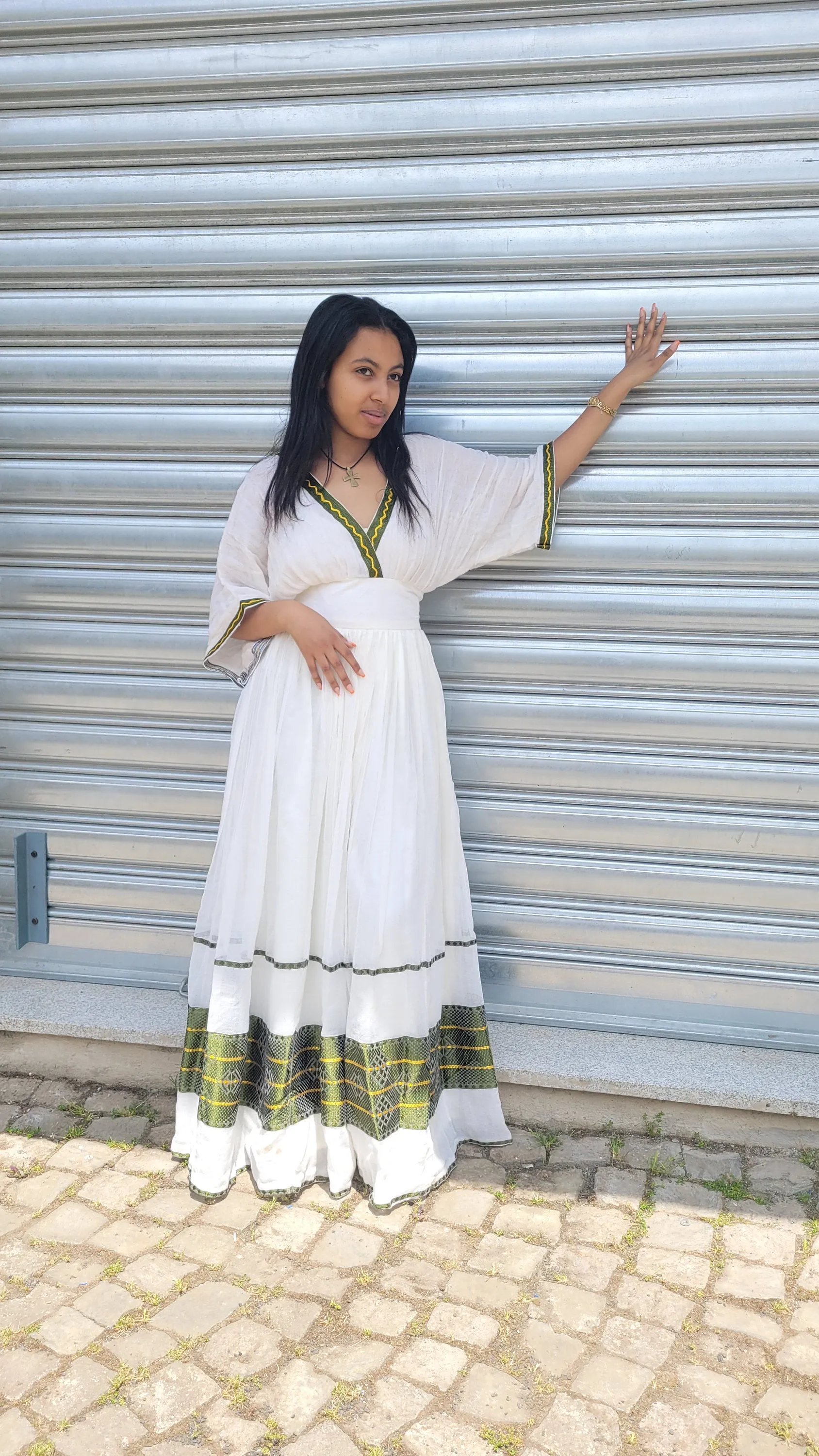 Green Design Simple Habesha Dress Design Modern Habesha Kemis Habesha Libs es00162