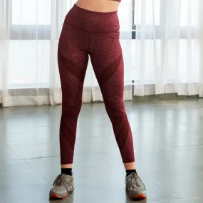 High Waist Ankle Length Sports Leggings with Mesh Panel and Quick Dry-AT-10