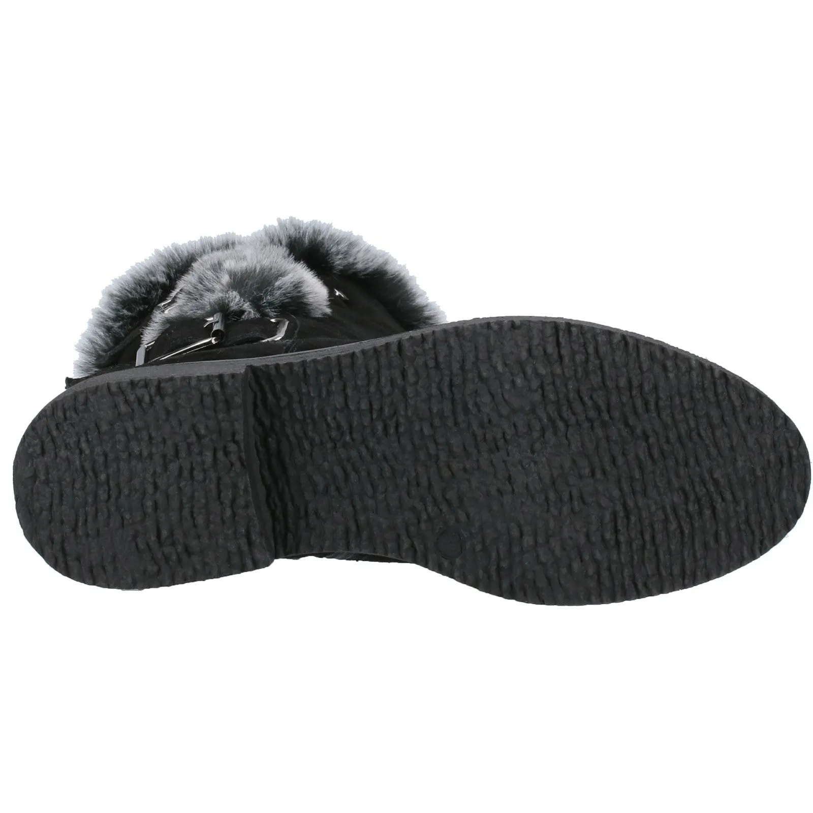 Hush Puppies Womens Megan Suede Mid Boots - Black