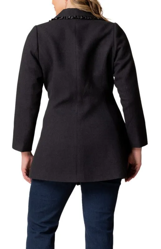 Juliette Satin Trim Coat - Plus