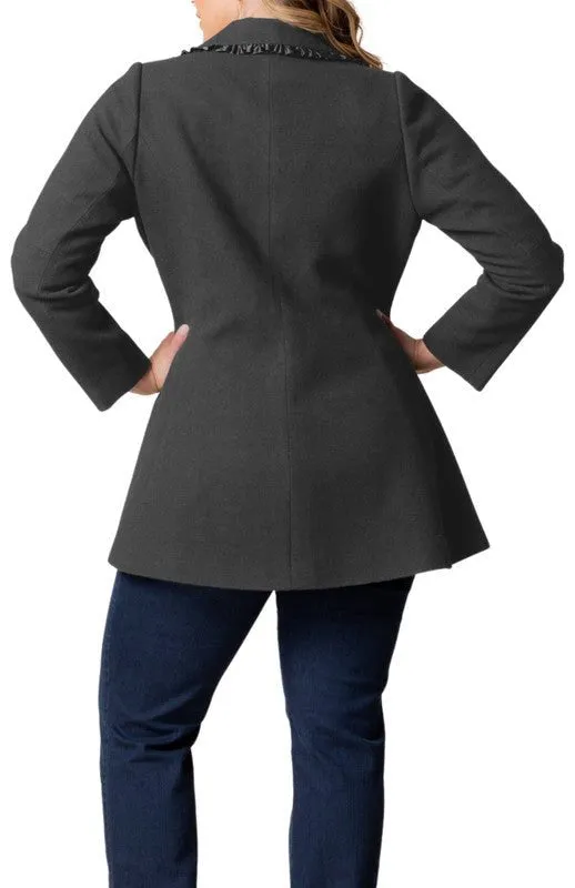 Juliette Satin Trim Coat - Plus
