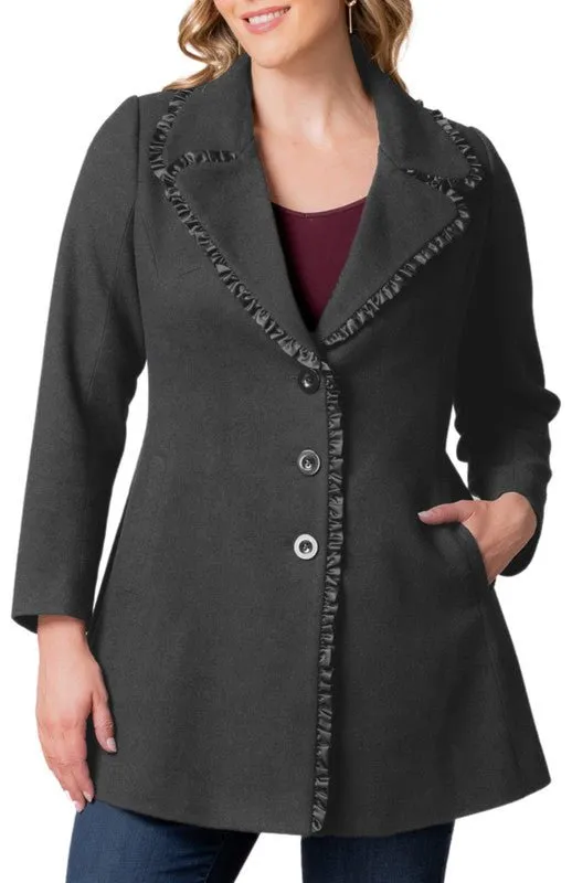 Juliette Satin Trim Coat - Plus