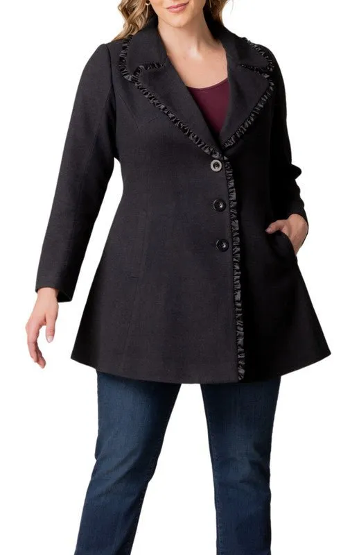 Juliette Satin Trim Coat - Plus