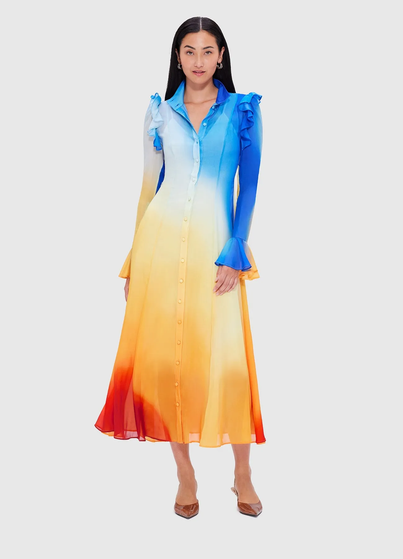 Katrina Butterfly Sleeve Midi Dress - Enigma