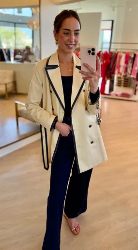 La1893 Leather Trim Trench Coat