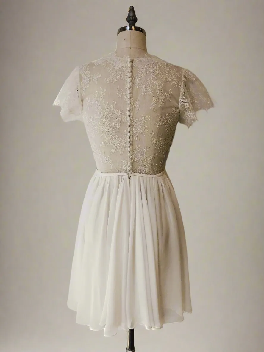 Lace chiffon mini dress