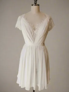 Lace chiffon mini dress