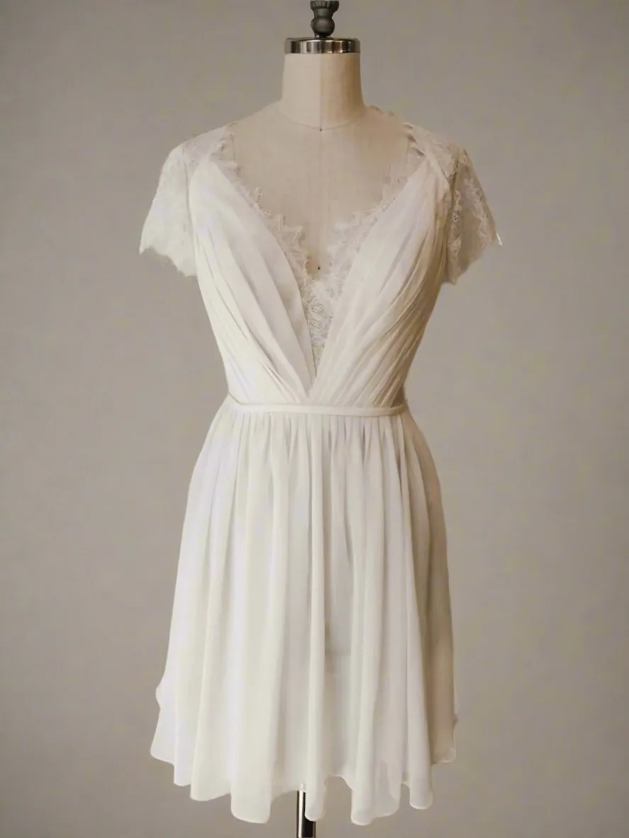 Lace chiffon mini dress